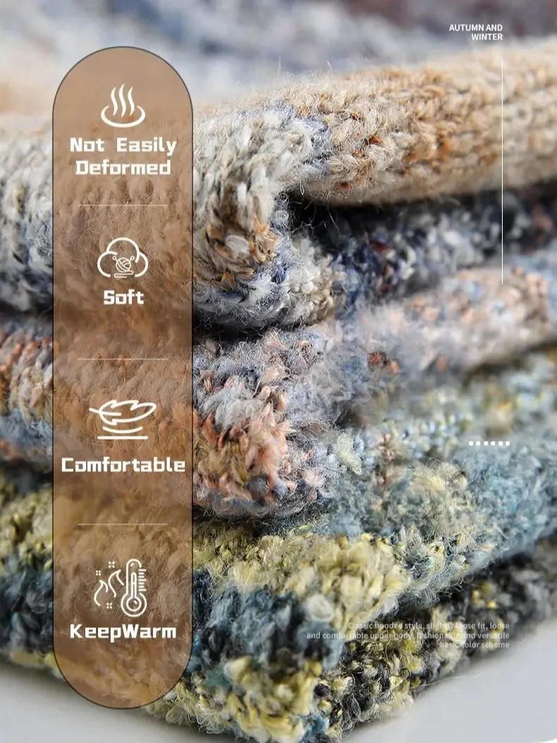 Осенне-зимний вязаный свитер Merad с круглым вырезом и пуговицами Женский Теплый