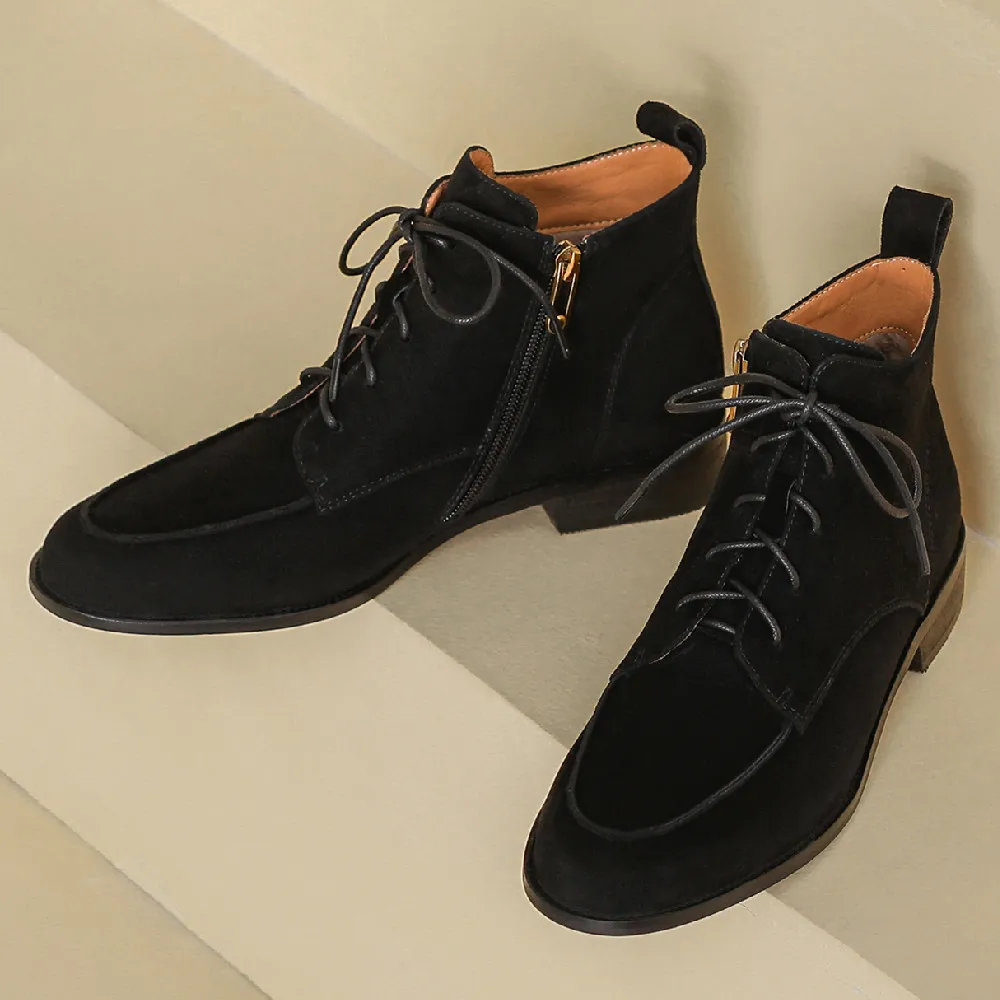 Женские ботильоны из натуральной замши, на шнуровке, на плоской подошве, зимние теплые мягкие удобные повседневные короткие ботинки с плюшевой подкладкой, распродажа Женские ботильоны из натуральной замши, на шнуровке, на плоской подошве, зимние теплые мягкие удобные повседневные короткие ботинки с плюшевой подкладкой, распродажа