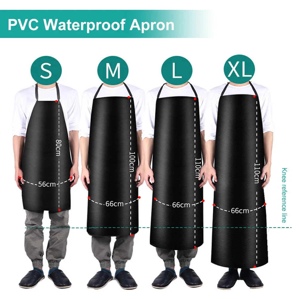 

PVC Leather Waterproof Apron Men Women Thickened Kitchen Apron Waterproof Oilproof Cooking Cleaning Apron For Home Restaurant