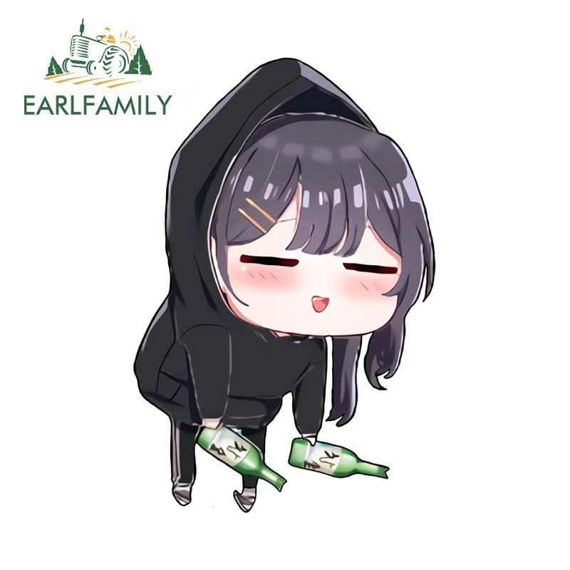 EARLFAMILY 13 см x 8 6 аниме девушка Chibi автомобильные наклейки подвесные черные униформы