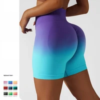 sport shorts women gym leggings gradient seamless yoga shorts fitness workout clothes high waisted scrunch butt short pants