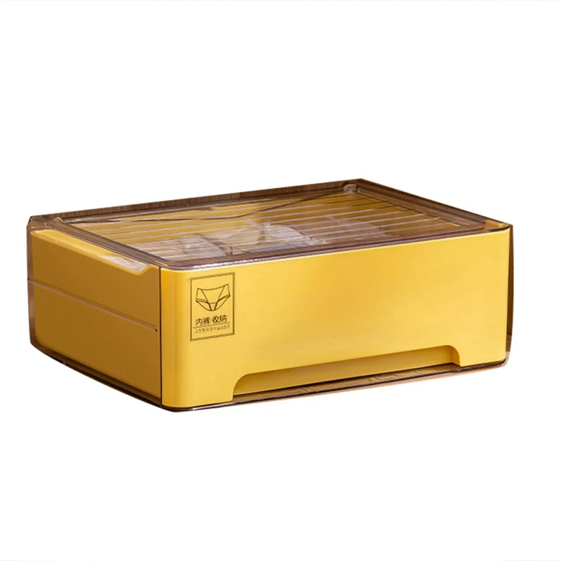 

1 Piece Drawer Type Storage Artifact Household Dormitory Organizer Dust Proof Storage Box Wardrobe Storage Box Briefs
