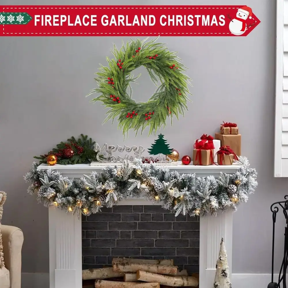 Горячий натуральный рождественский венок мягкие падающие зимние венки