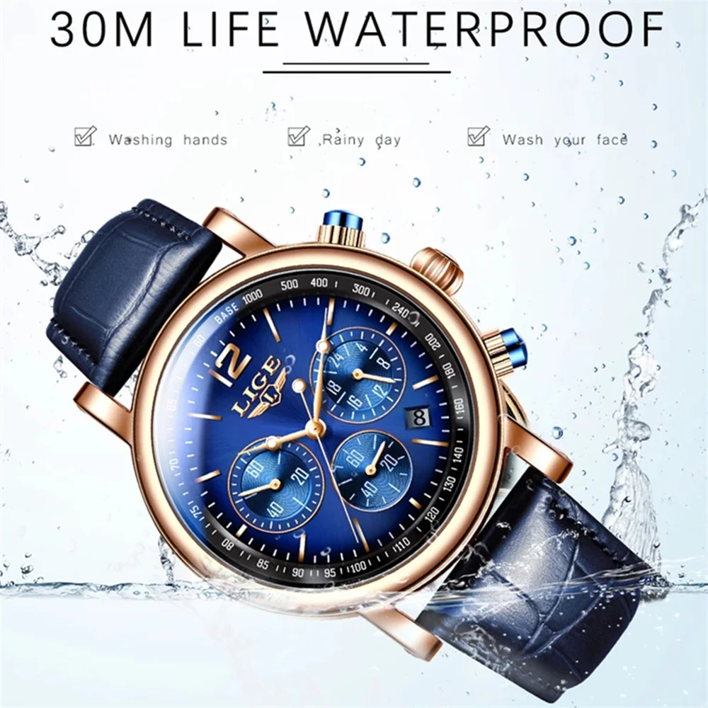 LIGE New Women for Watch Ladies Top Brand Luxury Woman's Watches Leather Waterproof Quartz Wristwatch Female Clocks reloj mujer enlarge