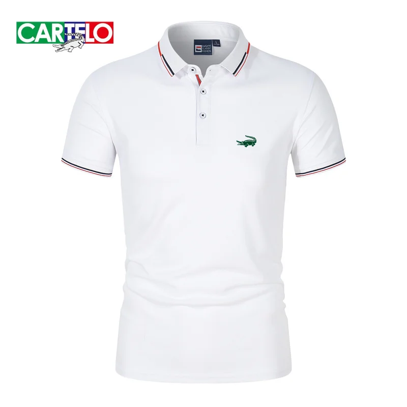 2023 new CARTELO new summer polo shirt Men's high-quality men's lapel short-sleeved shirt Business casual men's polo shirt