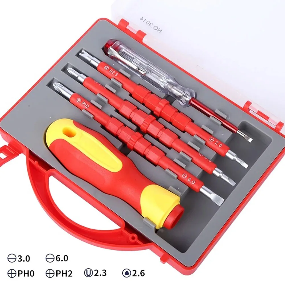 

5-In-1 Precision Screwdriver Bits Insulated Magnetic Screw Driver Set With Electric Pen Multifunctional Hand Tool