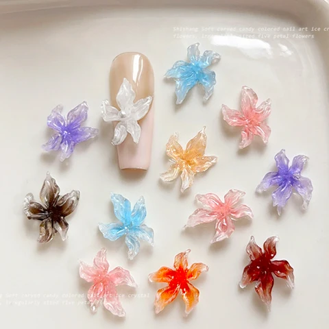30 шт. мягкие 3D акриловые цветы для дизайна ногтей
