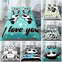 cute 3d panda bedding set bedclothes bedroom decor comfortable duvet cover bedlinen kids