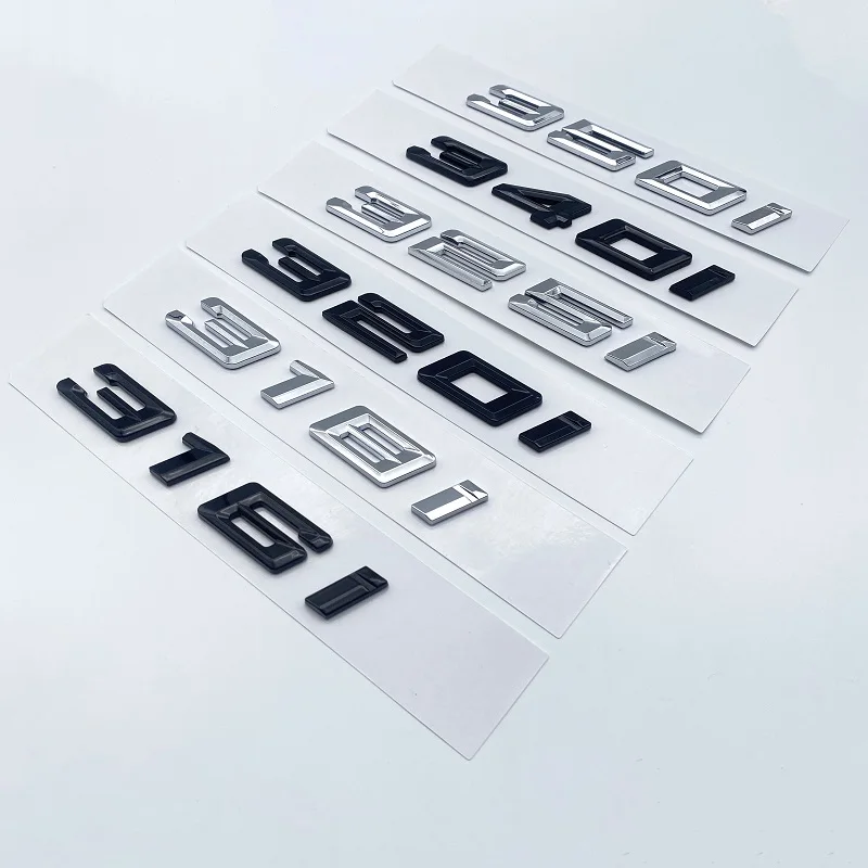 

New Font Numbers Letters 316i 318i 320i 325i 328i 330i 340i GT ABS Emblem for BMW 3 Series E90 E46 F30 Car Trunk Logo Sticker