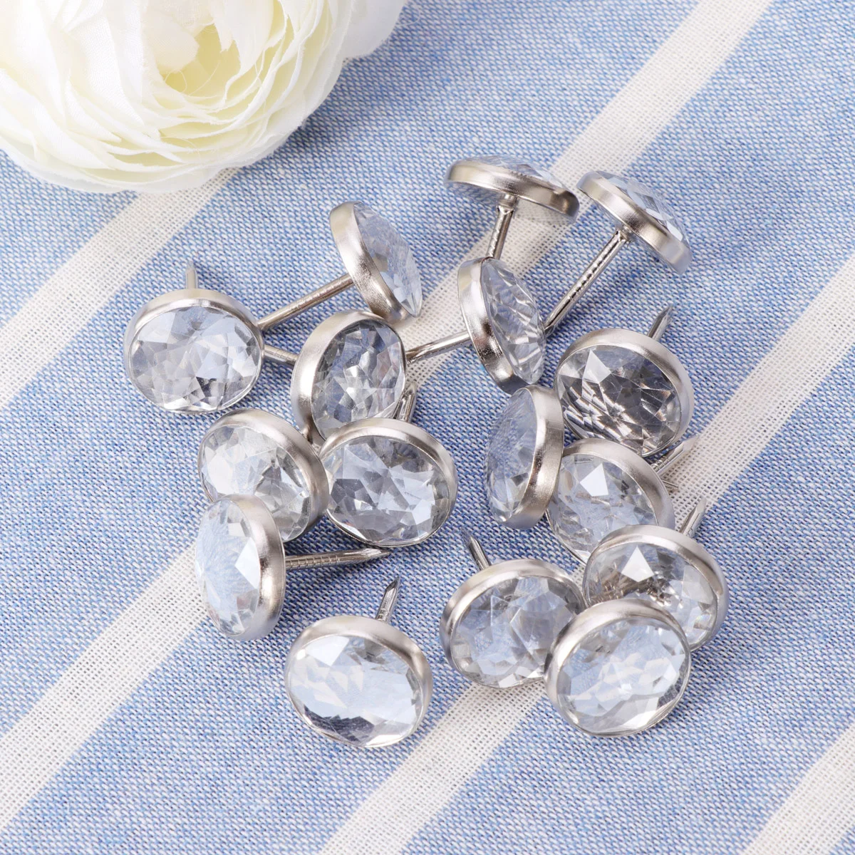 

Tacks Crystal Furniture Thumbtack Nails Push Upholstery Sofa Thumb Button Buttons Decorative Head Soft Stud Buckle Bottom Flat