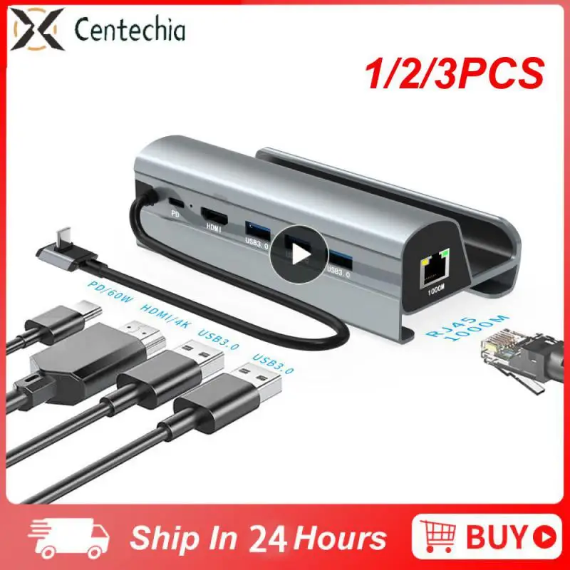 

1/2/3PCS Steam Deck Dock Station TV Base Stand Hub Holder Docking USB C to RJ45 Ethernet USB3.0 Type-c Charger for