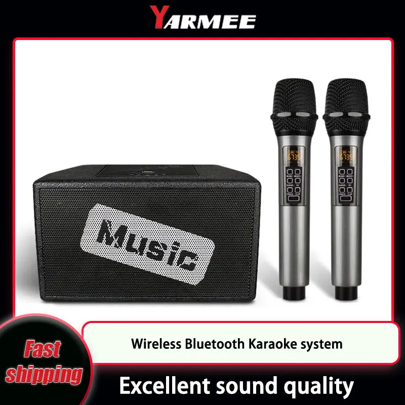 Фото Профессиональная беспроводная система караоке YARMEE, пение с 2 микрофонами, Bluetooth динамик, усилитель Vioce для дома, KTV Вечерние №1
