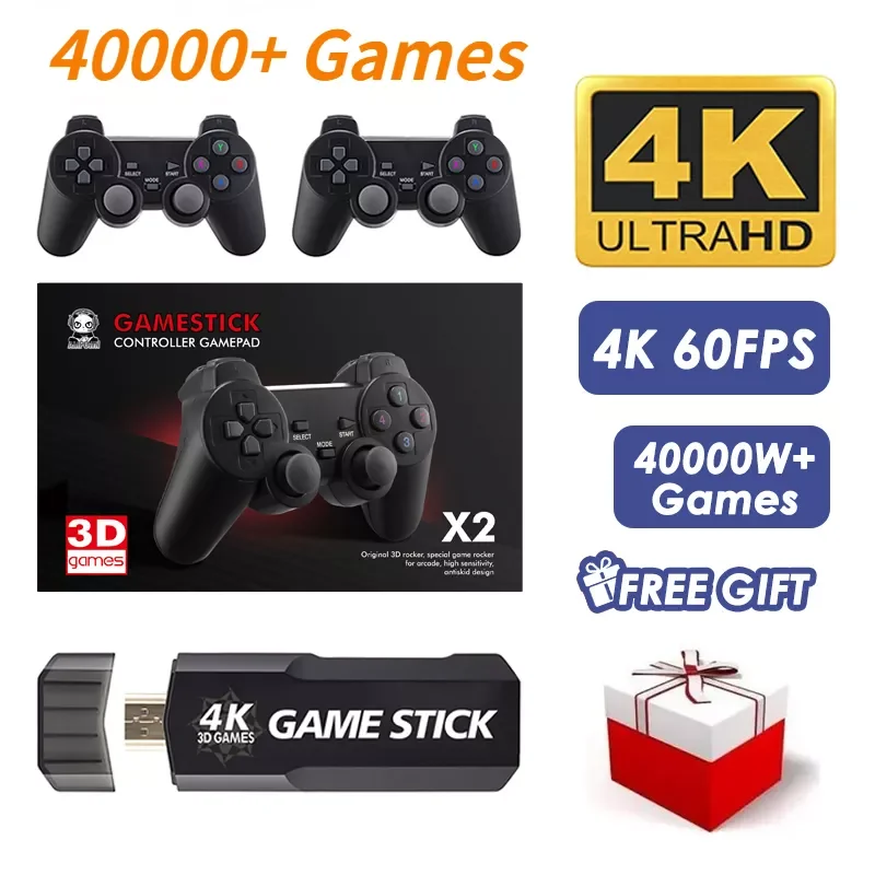 

GD10 Retro Game Console 4K Output Low Latency Game Stick 2.4G Dual Handle Portable video Game Console For PSP PS1 N64