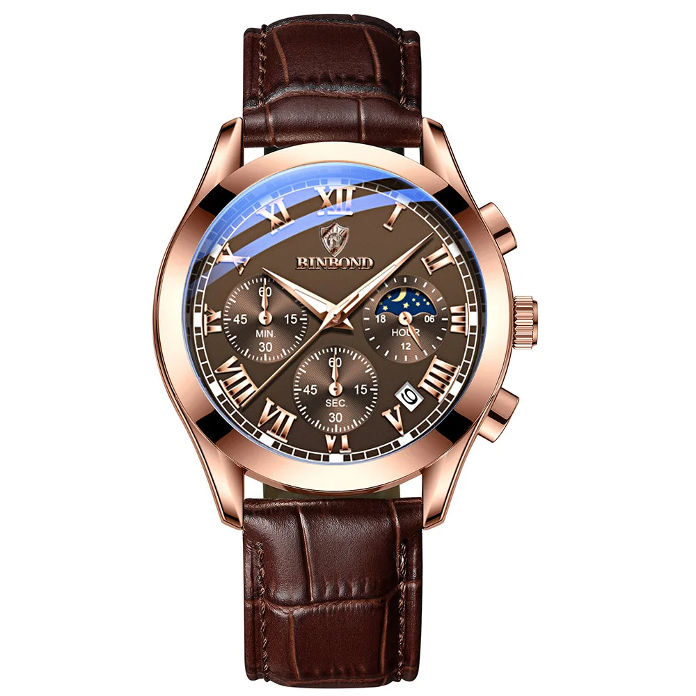 Многофункциональные спортивные часы с тремя глазами и хронографом шестью иглами