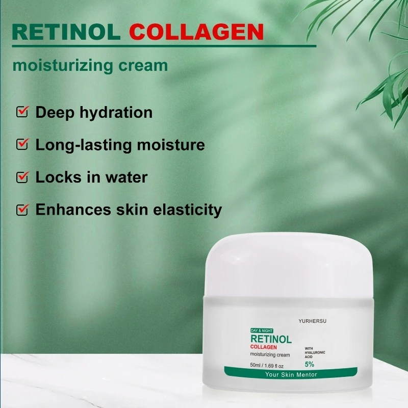 Фото DAY&NIGHT RETINOL COLLAGEN Увлажняющий крем HYALURONIC ACID 5% уменьшающий тонкие линии, укрепляющий, осветляющий увлажняющий крем для лица №4