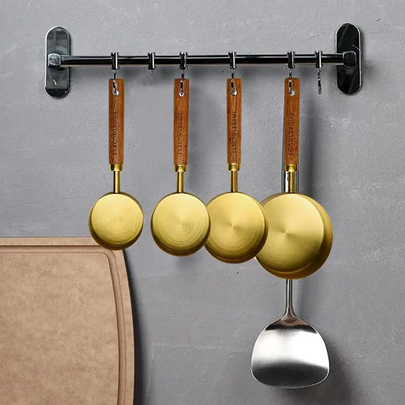 4 шт. мерная ложка столовые ложки с деревянной ручкой из акации штабелируемые