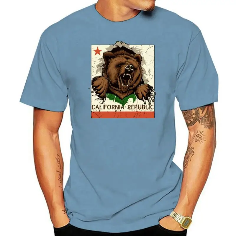 

Men Fun Graphic T-Shirt CALIFORNIA CALI BEAR LA Fashion Humor Urban Hipster Gift