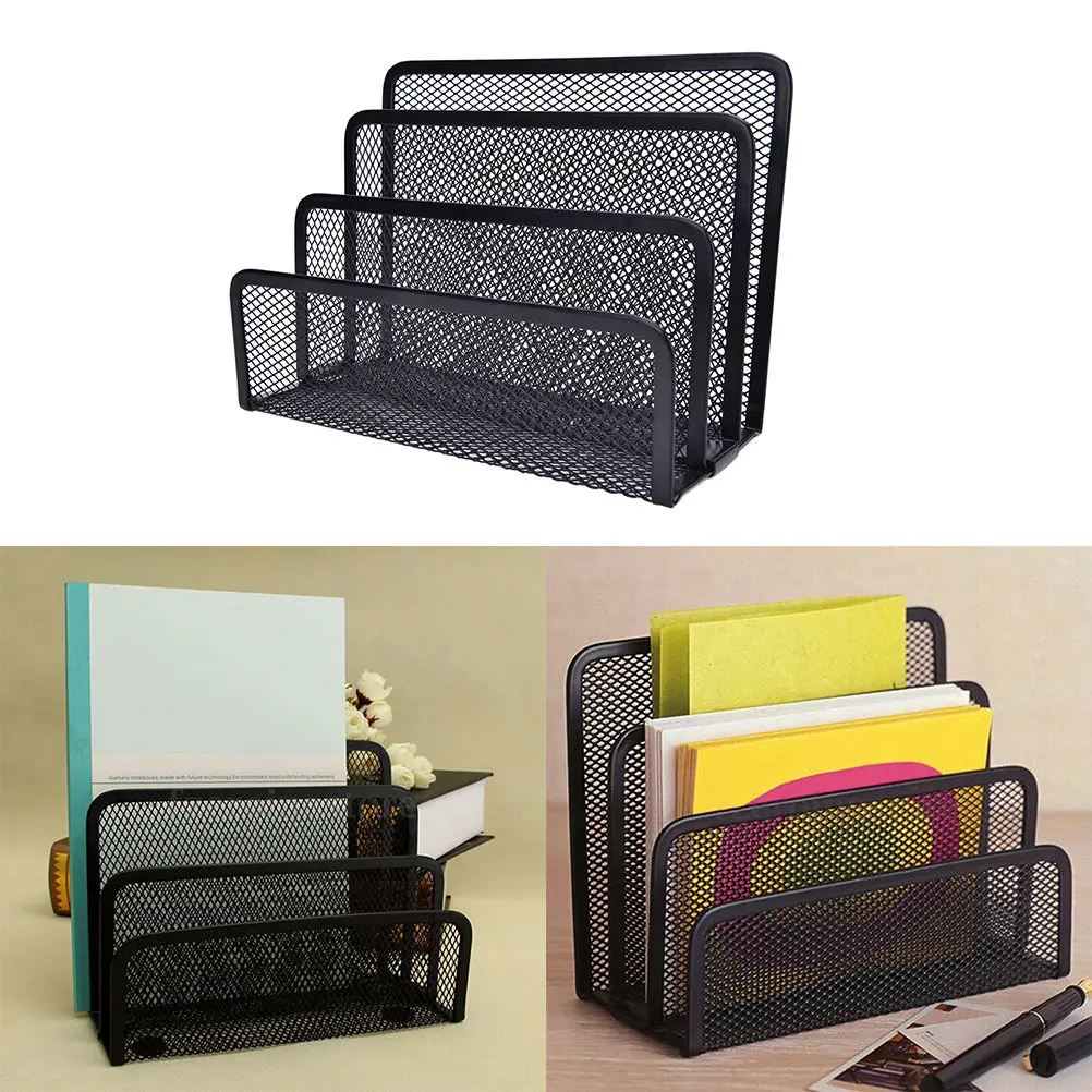 

2017 New Mesh Black Bookend Book Metal Bookends Book Shelves Desk Organizer Office Shelves School Stationery For Kids