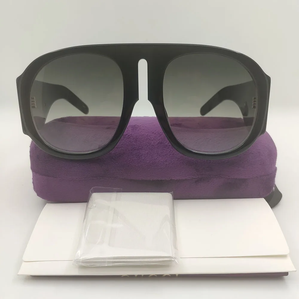 Big Frame Acetate Square Shield Sunglasses For Women Black Trendy Brand Designer Fashion Summer Shades For Sun Glasses UV400