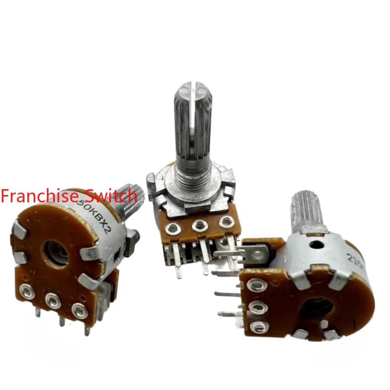 10 шт. RK16312A0C4Z двойной потенциометр B50K × 2 оси длина 20 мм зуб пилы