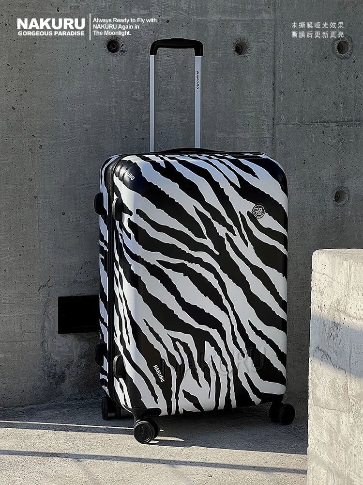 

SOLI2 Trolley Zebra New Fashion Suitcase Leopard Print 20/24/28 Inch Male Boarding Travel Luggage G1068-G1072