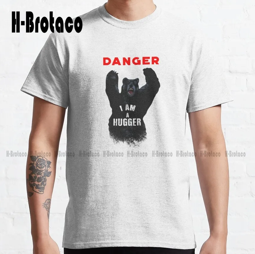 

Danger I'M A Hugger T Shirt Danger I'M A Hugger Bear T Shirt Movies Merch Classic T-Shirt Xs-5Xl Unisex Digital Printing Retro
