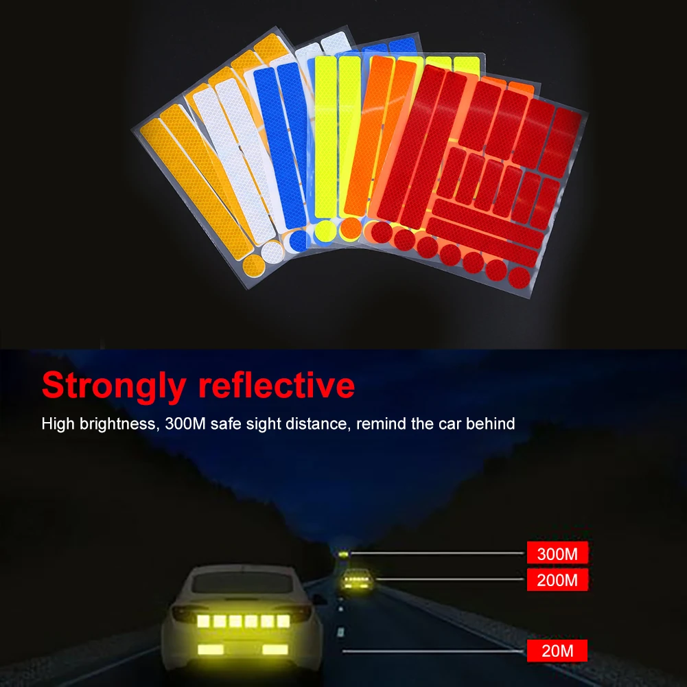 

Car Accessories Reflective Tape Reflector Reflectante Moto Reflective Sticker for Bicycle Frame Stickers Auto Decorative Tape