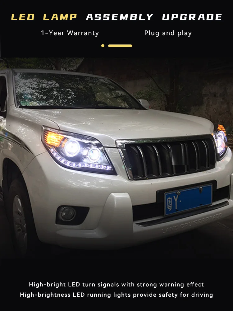 Автомобильные фары для Toyota Prado LC150 2010-2013 обновленные DRL дизайн ангельские глазки
