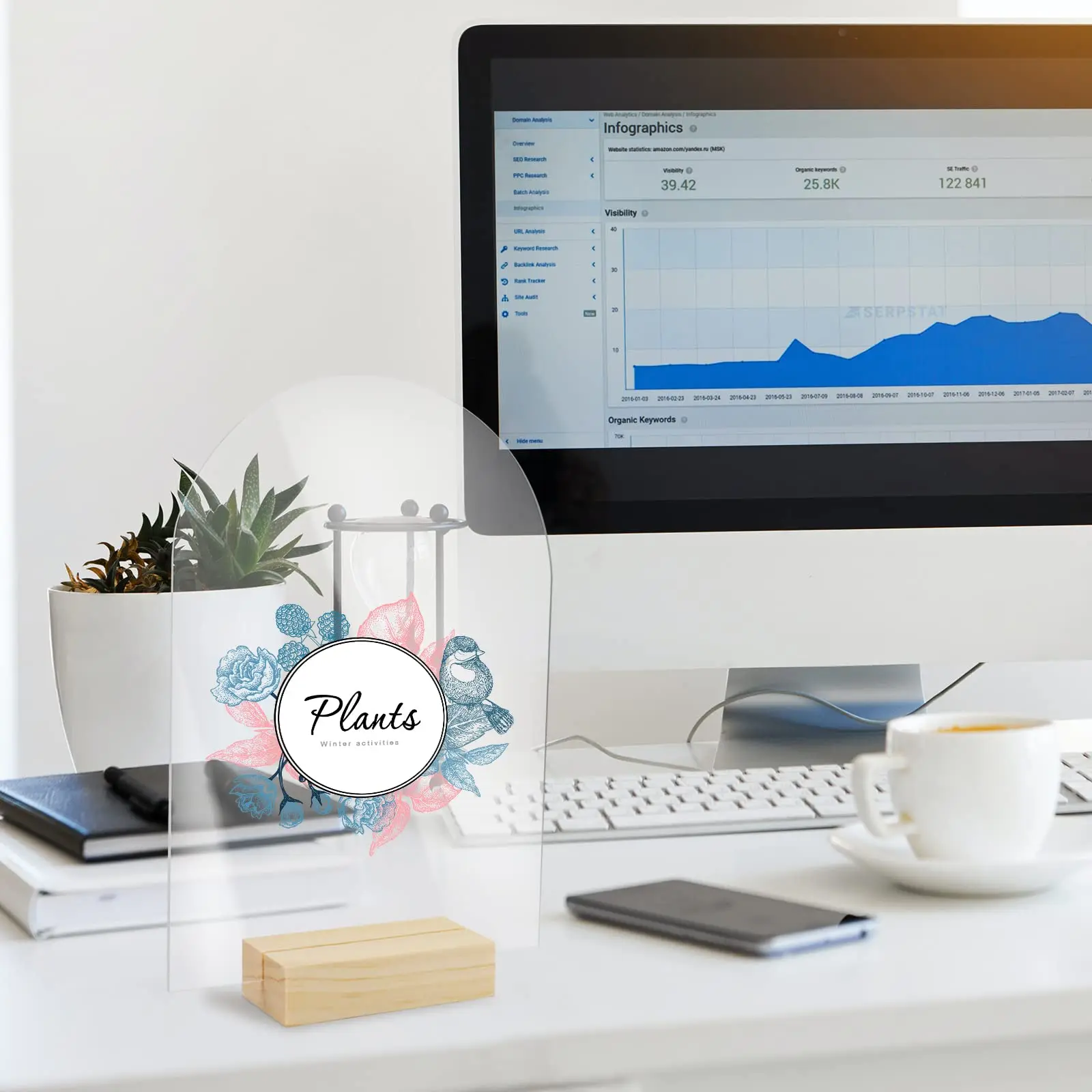 12 шт./набор прозрачные акриловые знаки с деревянной подставкой