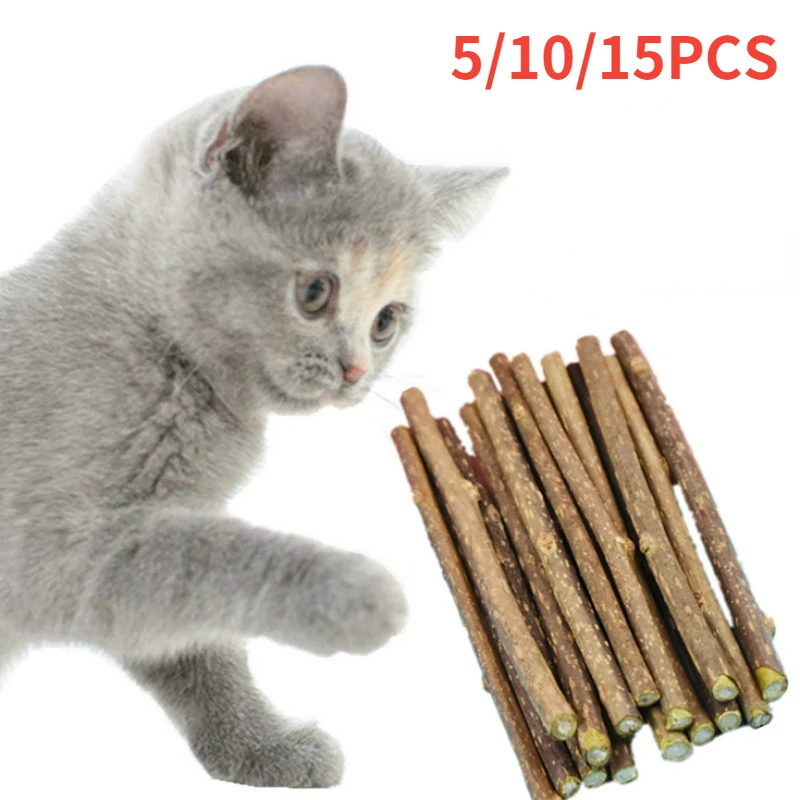 

New 5/15/20Pcs Natural Catnip Pet Cat Toy Safety Molar Toothpaste Branch Cleaning Teeth Cat Snacks Sticks Pet Supplies Catnip