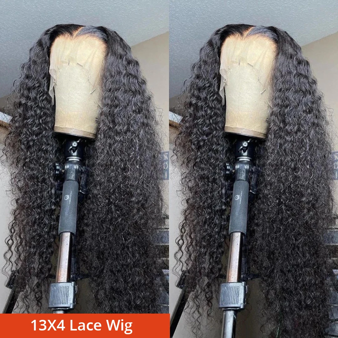 13x4 Kinky Curly Lace Front Human Hair Wigs For Black Women HD Transparent With Frontal 150% 180% Brazilian Remy | Шиньоны и парики