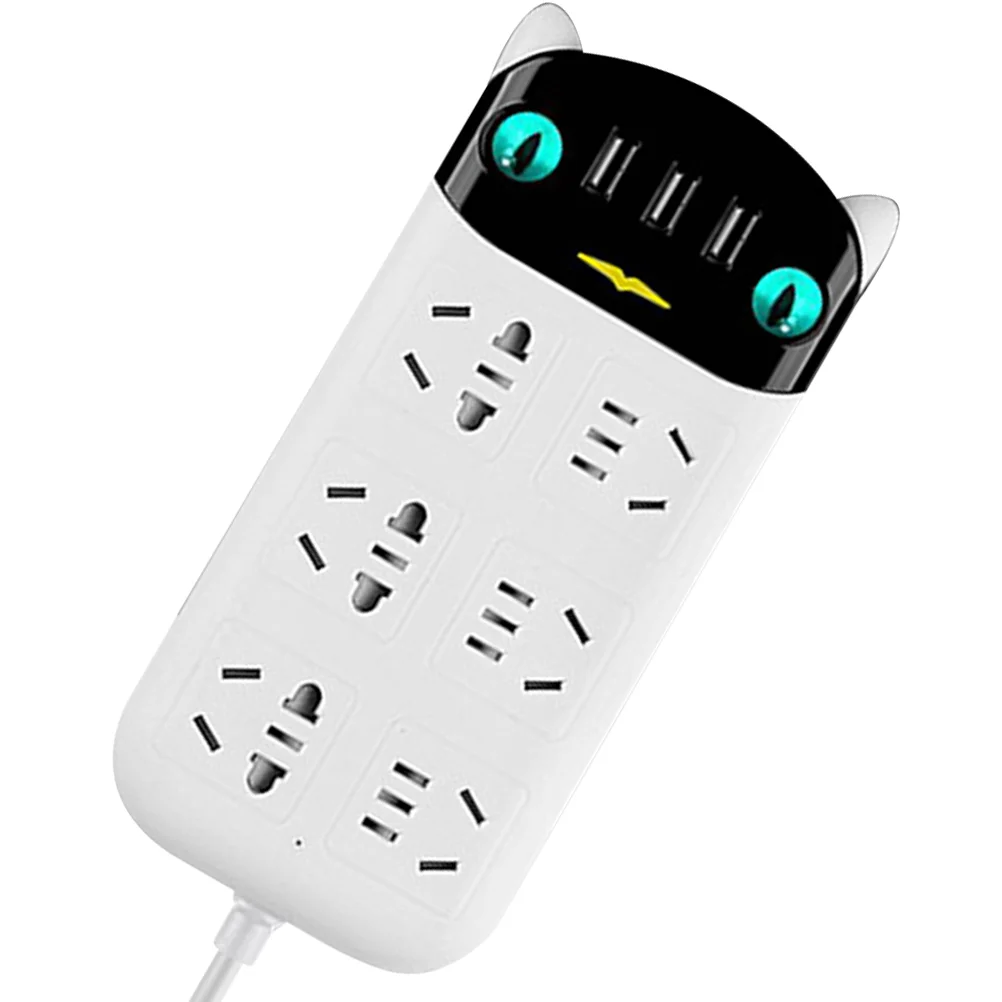 

Multi-socket Home Power Outlet 6 Plug Adapter Extension Cord USB Receptacle Ports Porous Cords Multiple Outlets