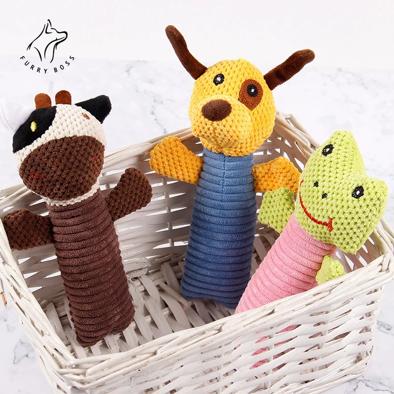 

Cartoon Animals Squeak Dog Toys Puppy Cat Plush Chew Toys Tooth Cleaning Interactive Sound Toy For Small Dogs Teddy Chihuahua