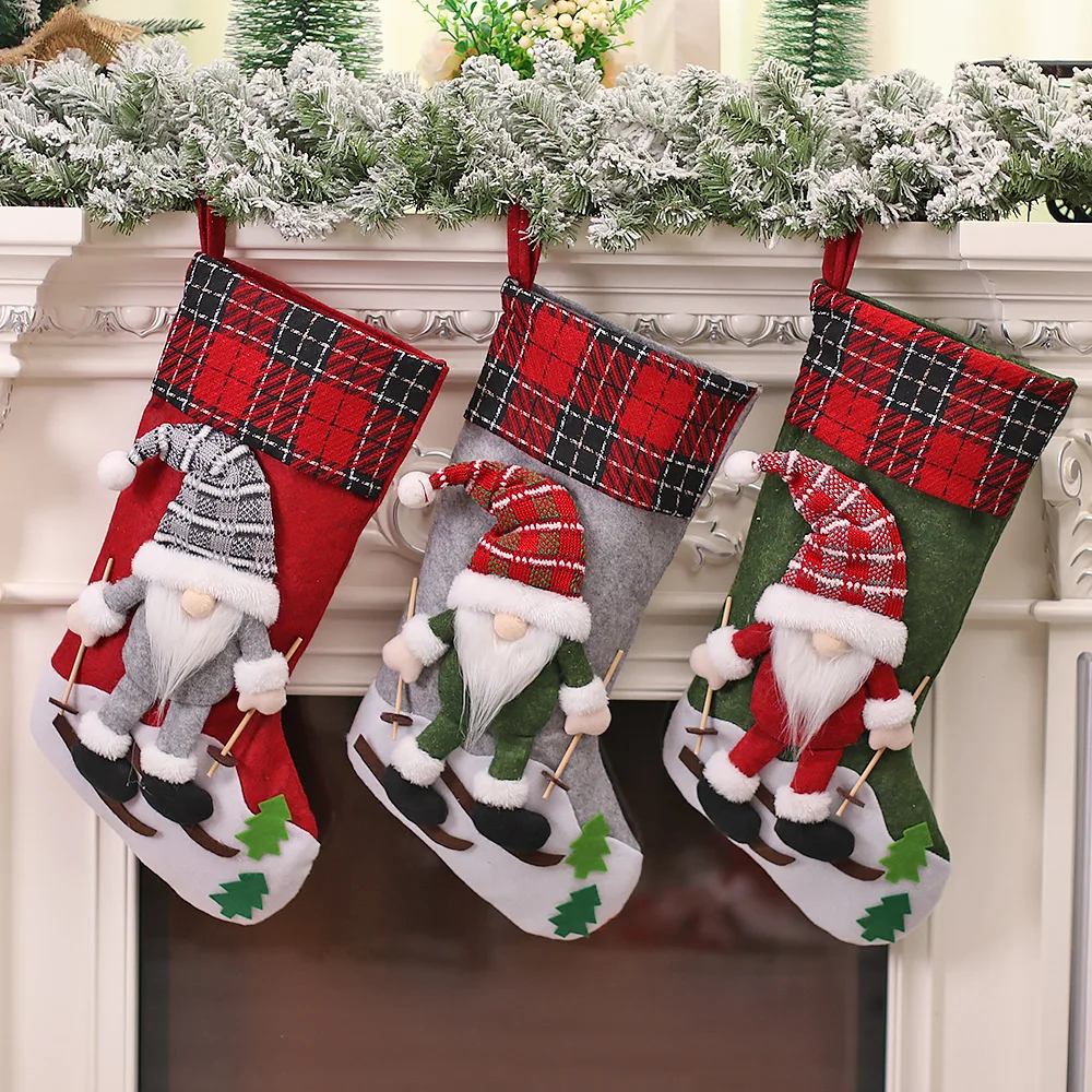 

Sleigh Santa Christmas Socks Christmas Eve Children's Gift Gift Bag Home Fireplace Decor Candy Holder Christmas Stocking