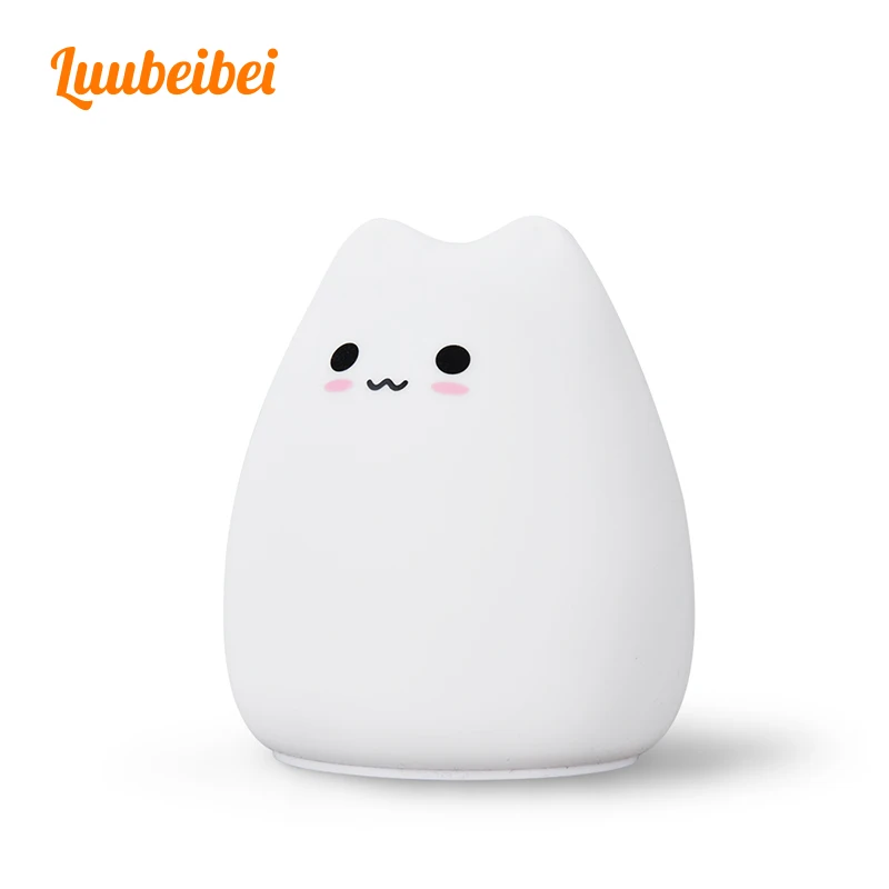 

Мини мультяшный Кот ночсветильник Pat Мягкая силиконовая лампа милый Декор для комнаты игрушка для детей персонализированный Новогодний подарок атмосферсветильник