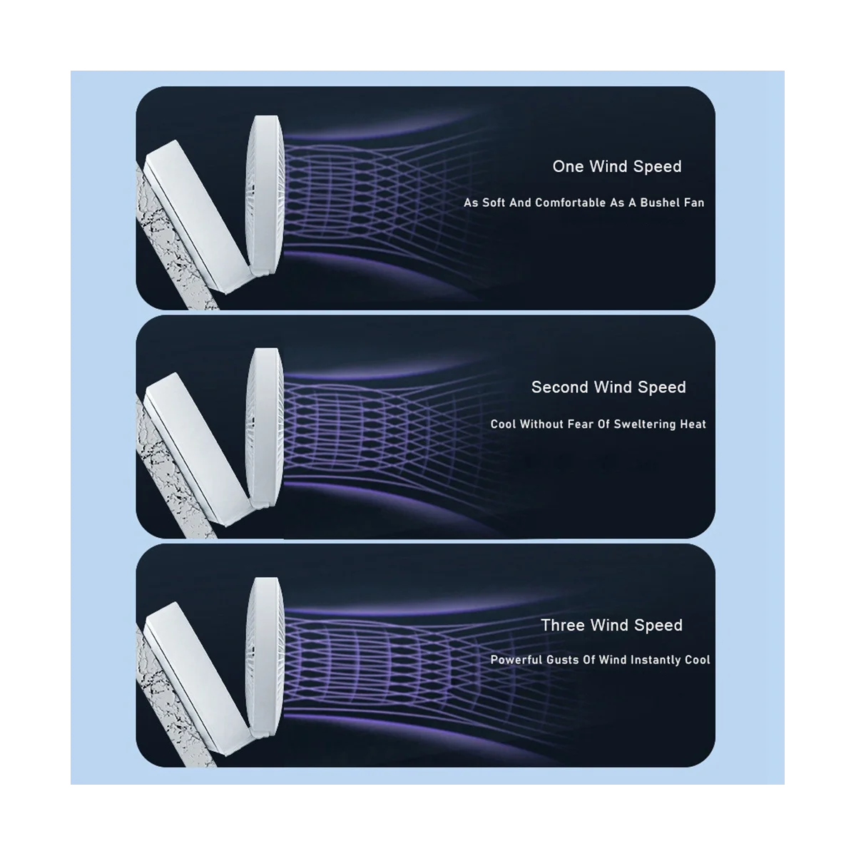 Складной портативный вентилятор с зарядкой через USB 4000 мАч настольный