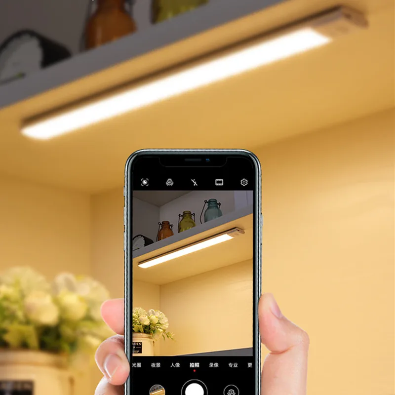 

LED USB Rechargeable Motion Sensor Wireless Under Cabinet Lights Kitchen Corridor Stair Lightings Indoor Ultra-thin Night Lamps