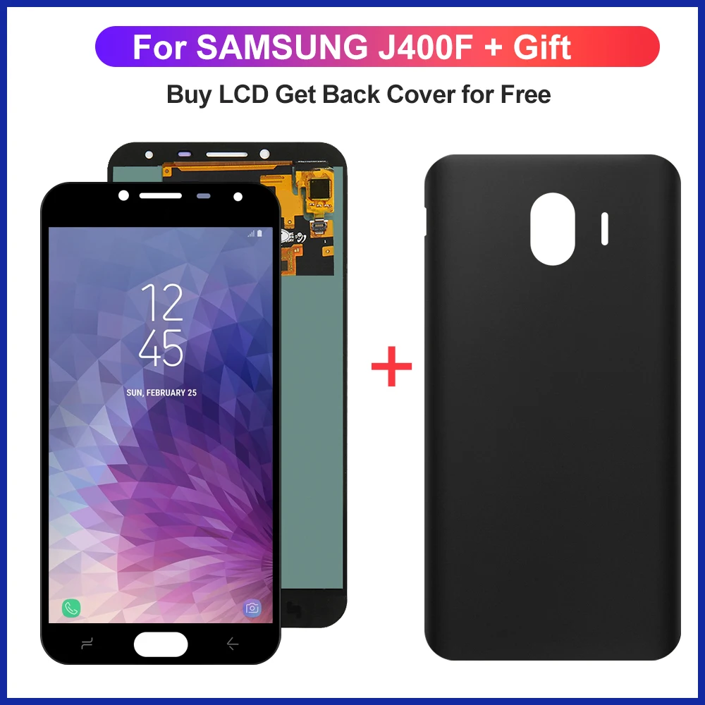 ЖК-дисплей Super AMOLED для Samsung Galaxy J4, J400, J400F, J400G/s, цифровой преобразователь сенсорного экрана в сборе с крышкой аккумулятора