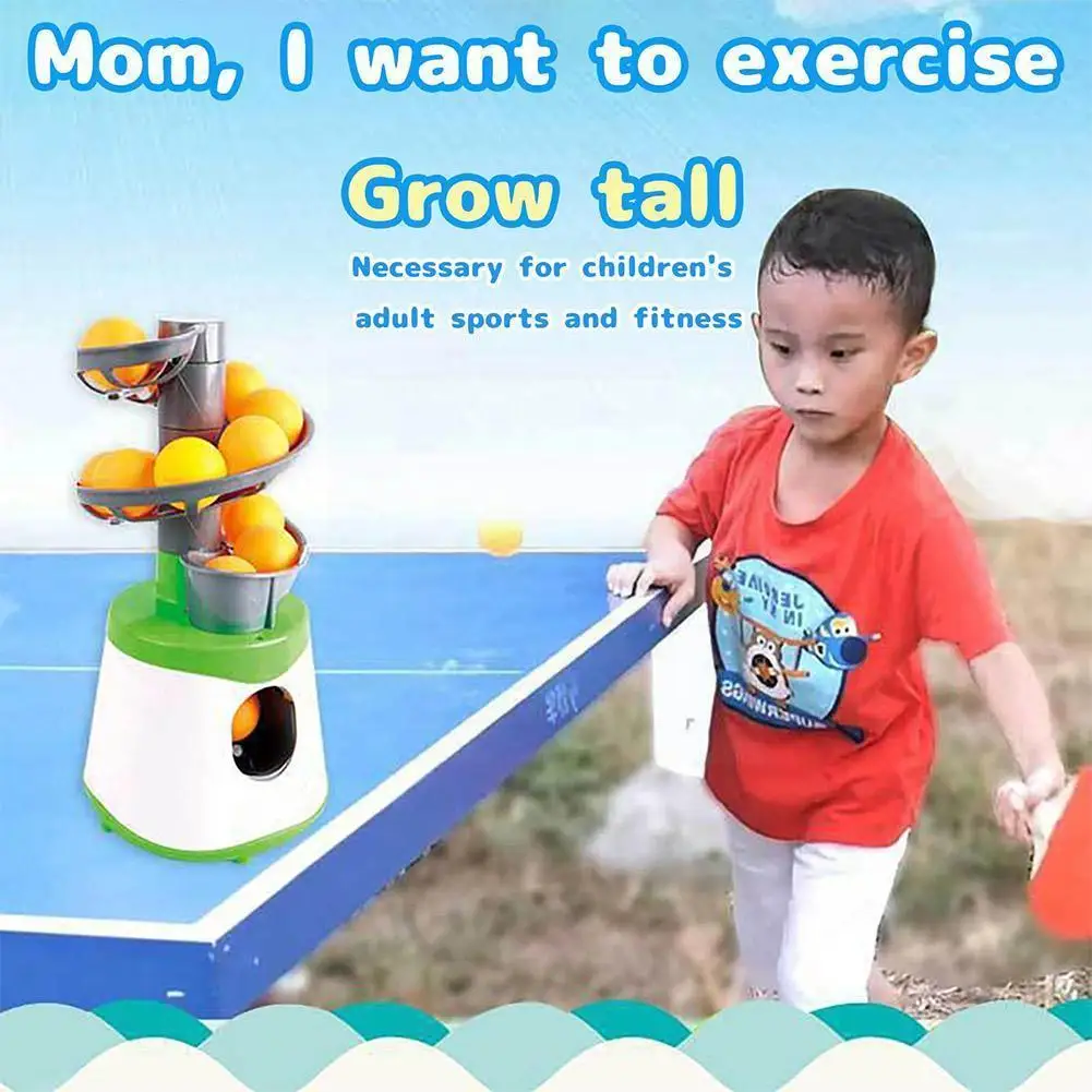 

Mini Table Tennis Ball Machine Pvc Material Robot Service Pitching For Kids Trainer Sport Game Gift Blue Green X3e9