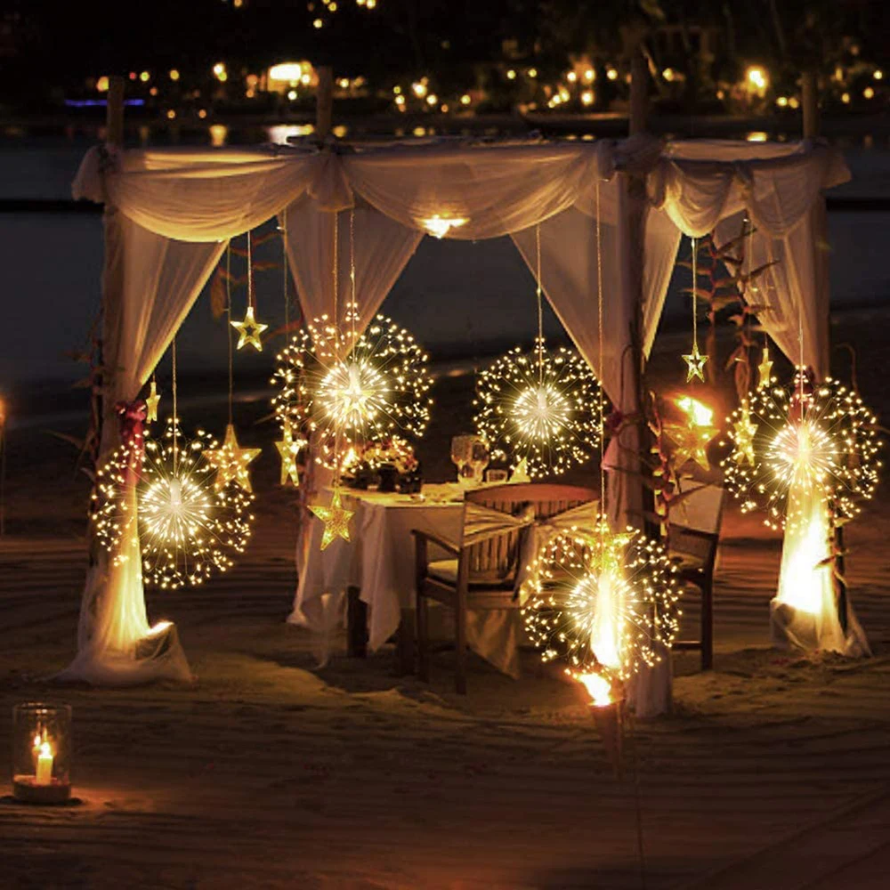 

220V Outdoor Garland Firework Lights String Fairy Festoon Lamp Garden Patio Party Lighting Holiday Wedding Christmas Decoration