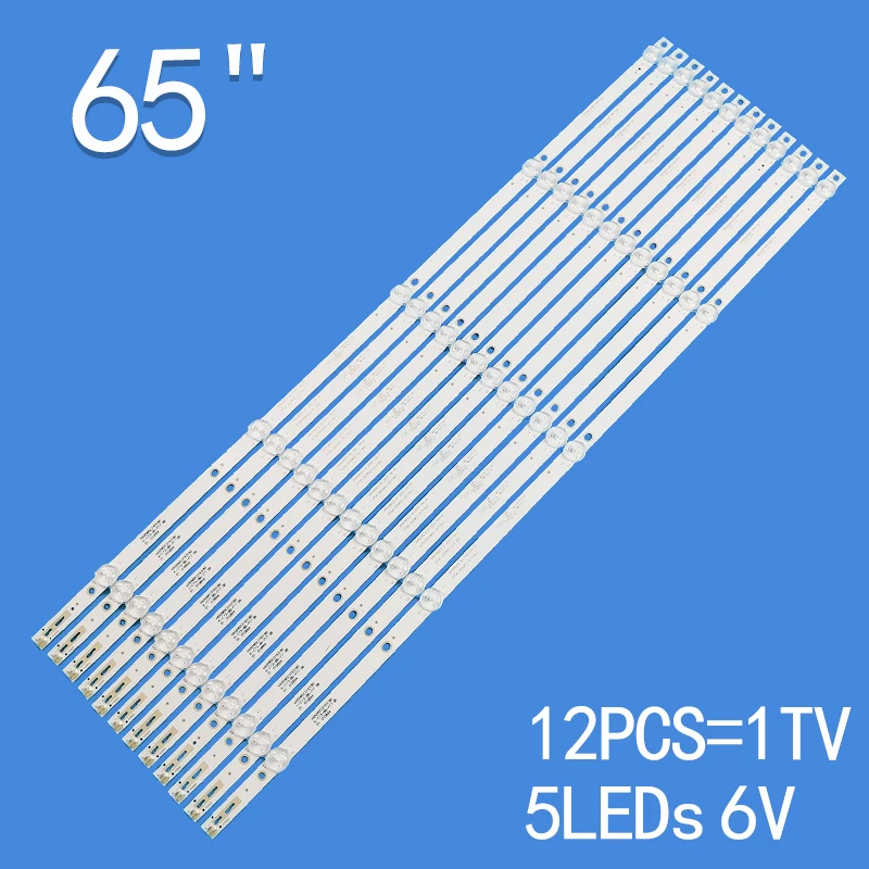 

new 12pcs*5LEDs For 65" TV 4708-K65WDC-A1113N11 65PUF6263/T3 K650WDC2 6V