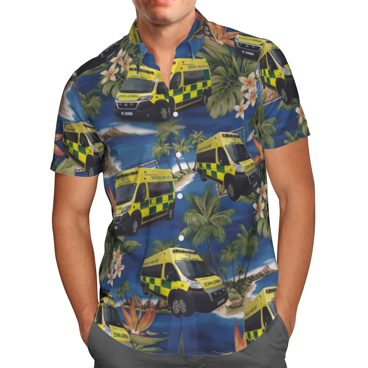 

Гавайская Мужская рубашка с 3D рисунком автомобиля, цветная пляжная одежда в стиле Харадзюку, винтажная пляжная одежда оверсайз, лето