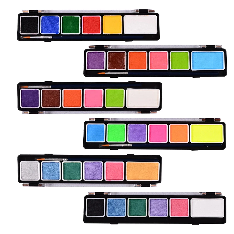 

OPHIR Rainbow Split Cakes 6 Colors Water Based Face Body Painting Kit Body Painting Supplies Washable Supplies Kids Makeup RT005