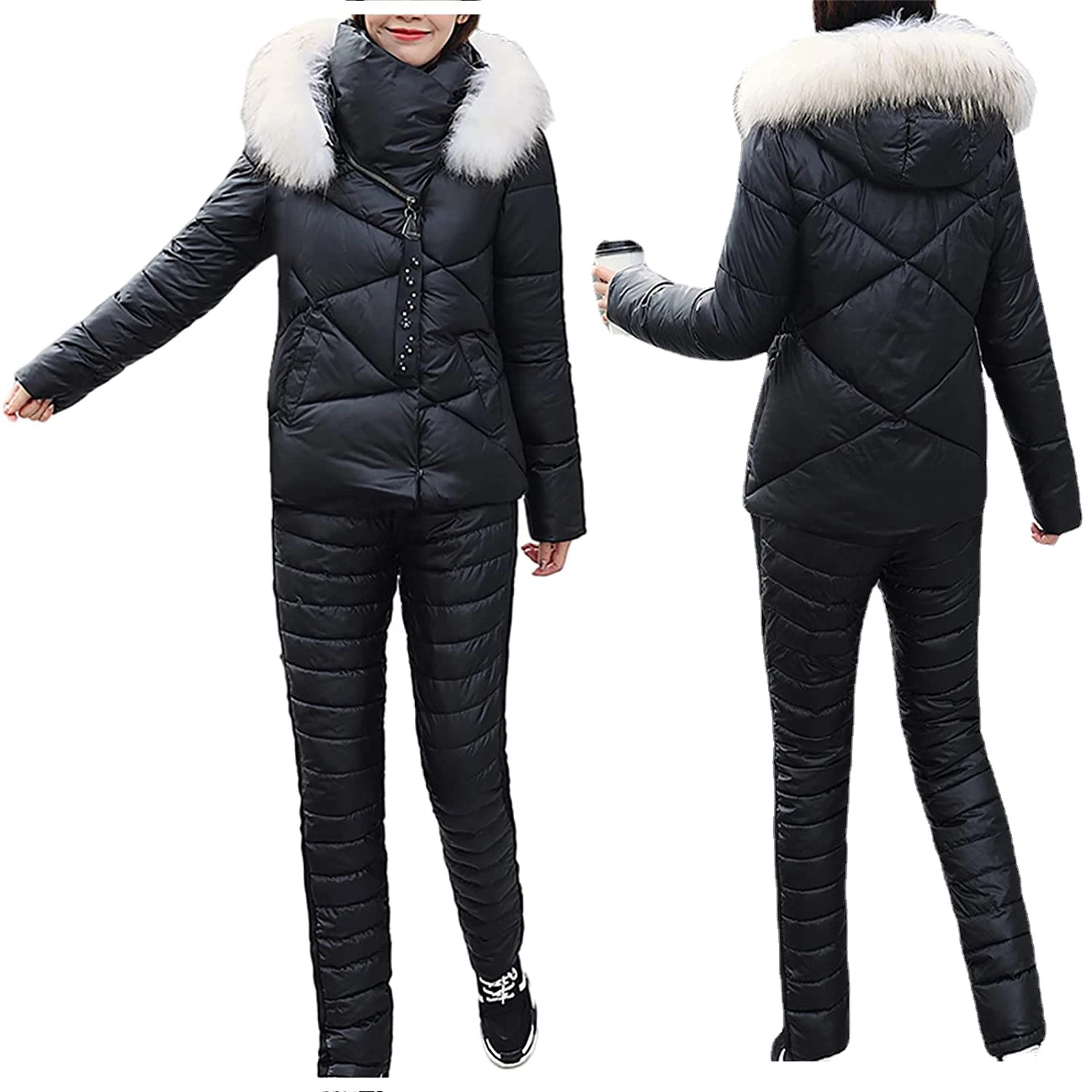 

Женские снегоступы из двух предметов, лыжная куртка и спортивные брюки, комплект зимней теплой плотной лыжной одежды, лыжная теплая толстов...