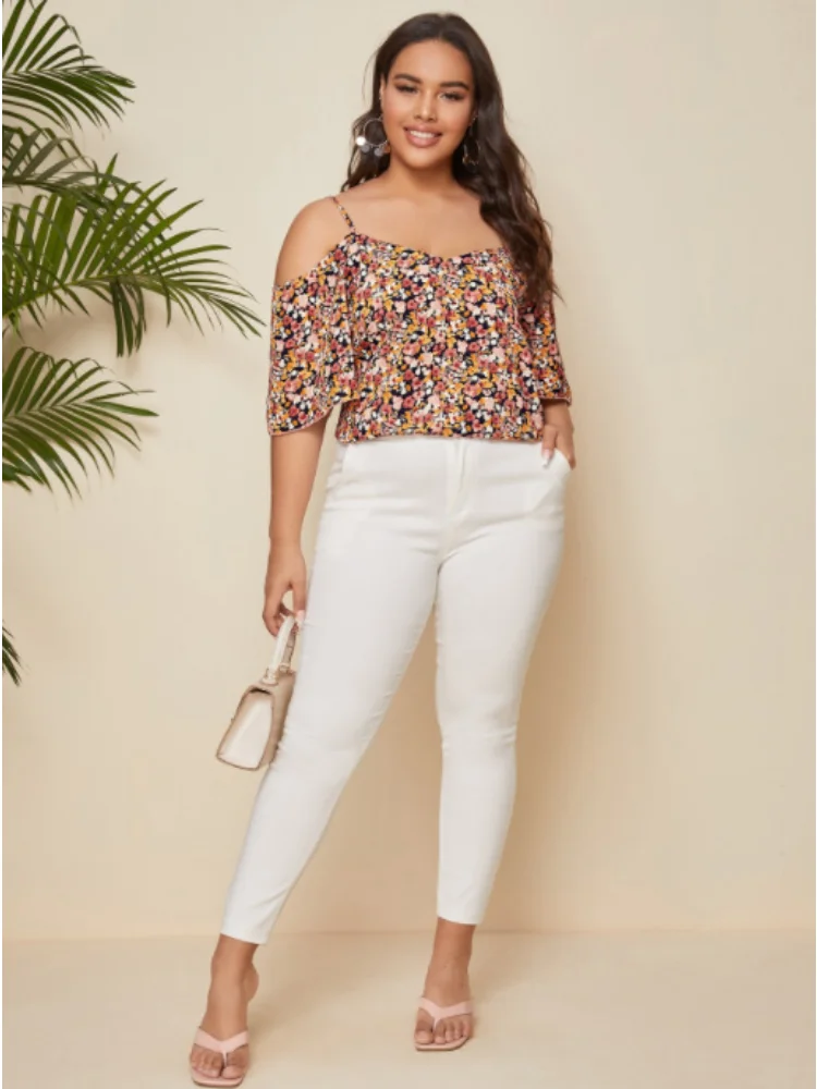 Oversized women's clothing new product explosive loose fashionable chubby mm sexy suspender plus size women clothing