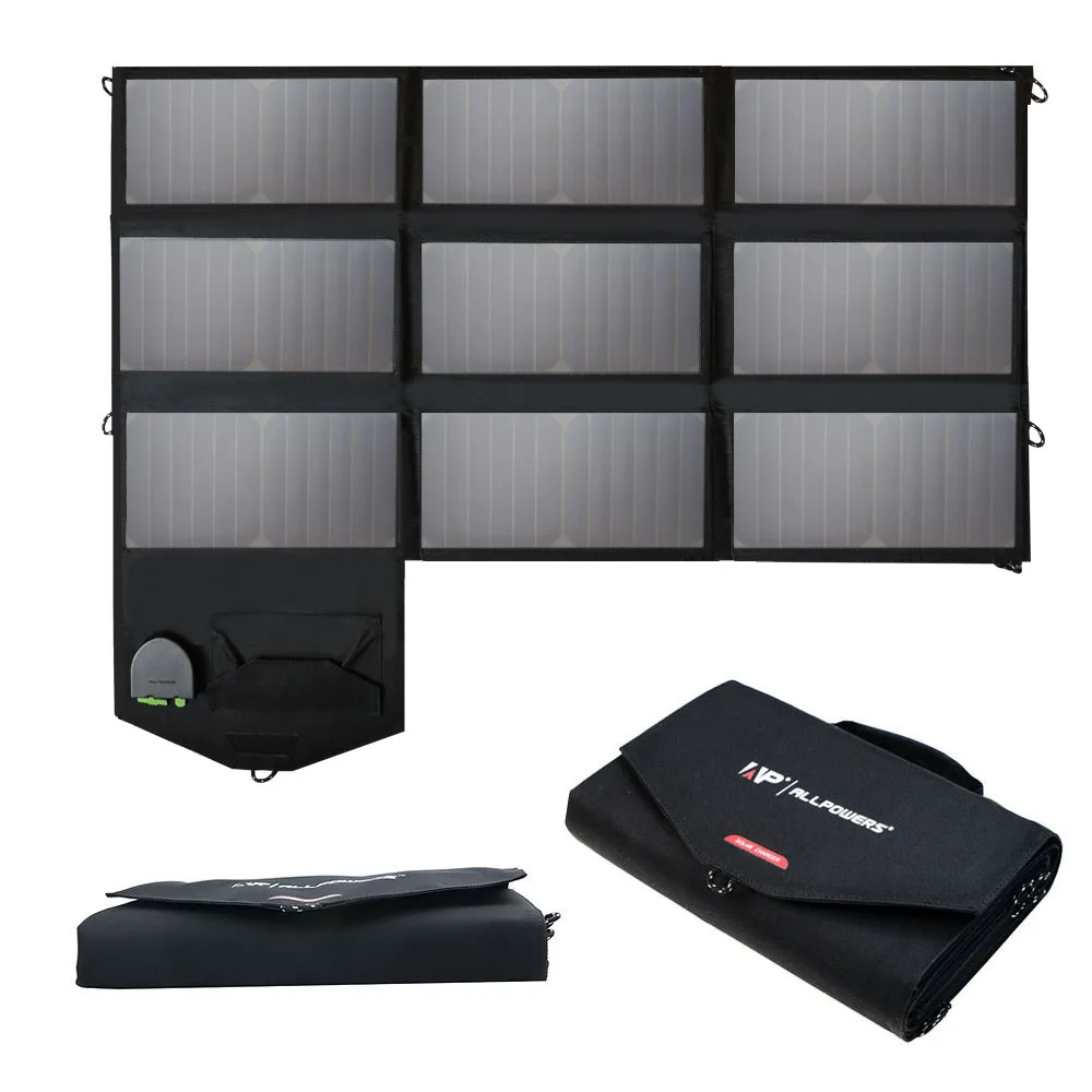 

Allpowers Portable Flexilibity Foldable Solar Panel Charger 18V 60W USB/DC Dual Output Cellphone/Laptop Solar Chargers.