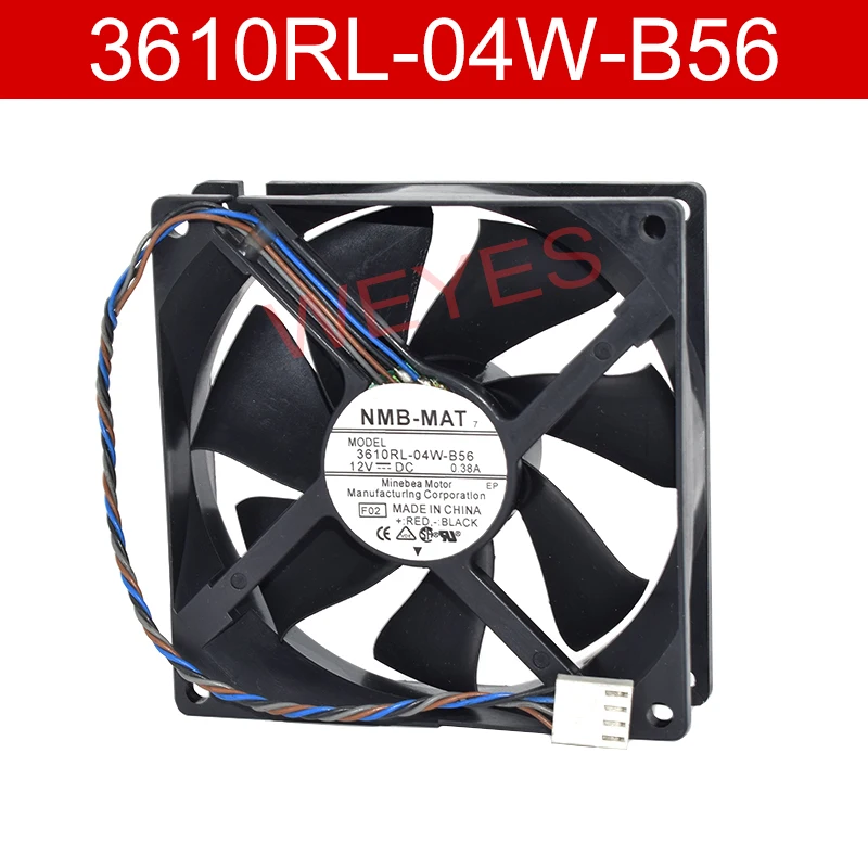 9025 DC12V 3610RL-04W-B56 Новый Кулер 9 см 0.38A 4-контактный ШИМ Вентилятор охлаждения шасси 90*90*25 мм для детской
