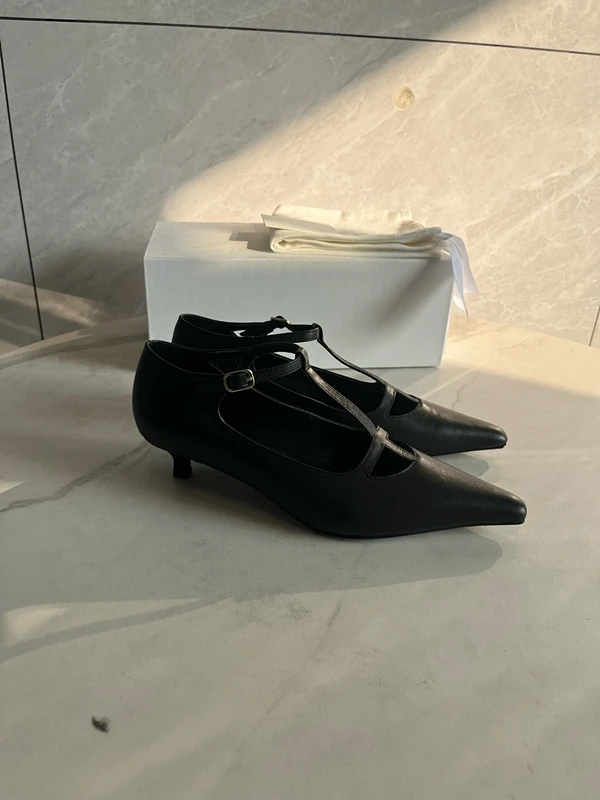 Maxdutti 2024 модные элегантные Т-образные кожаные сандалии на каблуке женские A/W