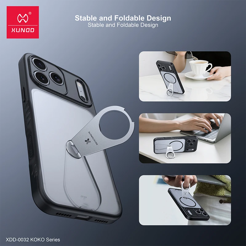Фото Чехол Xundd для iPhone 17, серия KOKO, магнитный противоударный ПК + мягкий кольцевой держатель из ТПУ 360 °   Вращающийся чехол для iPhone 17 Pro Max (148. №5