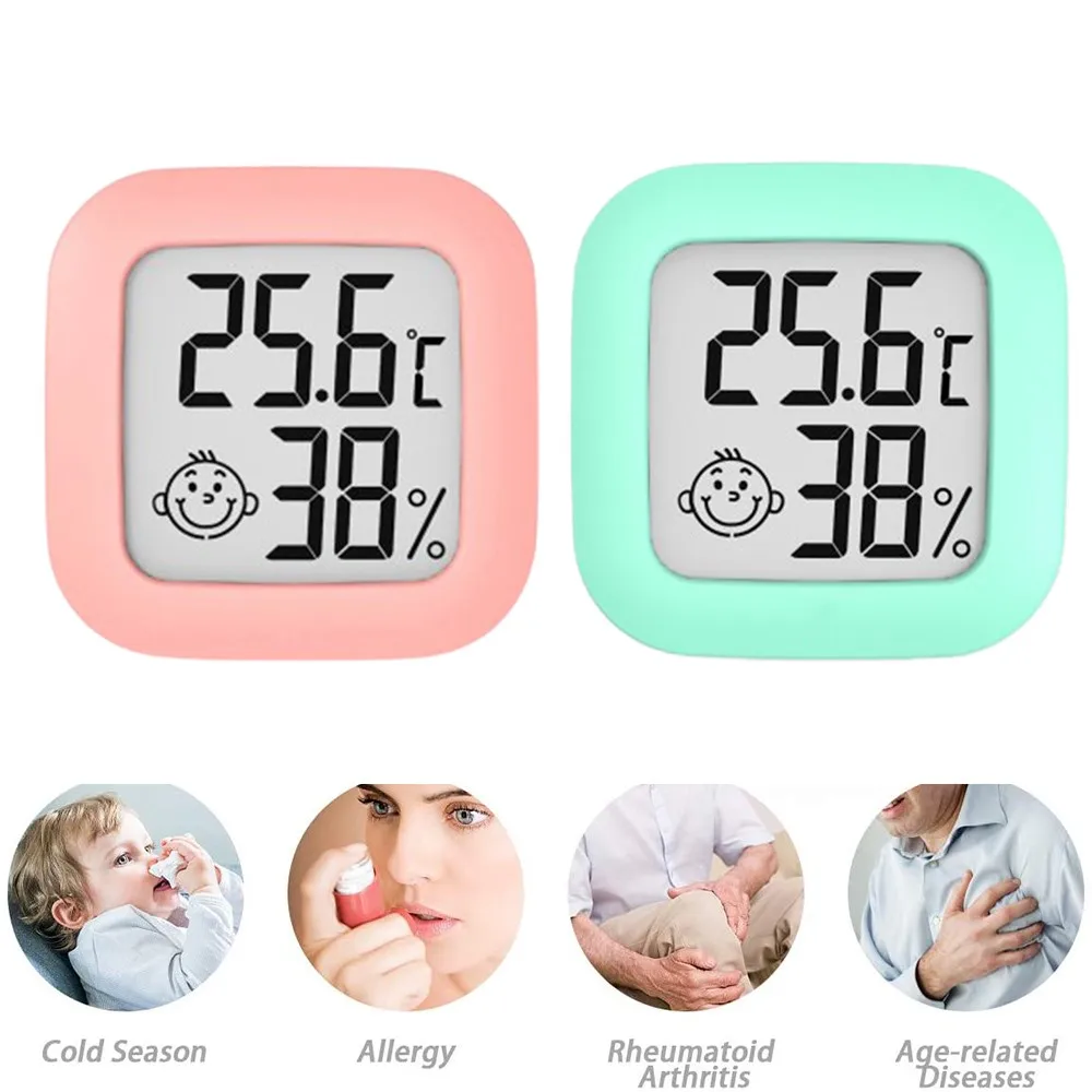 

Mini Digital Humidity Meter Thermometer Hygrometer Sensor Gauge LCD Temperature Refrigerator Aquarium Monitoring Display Indoor